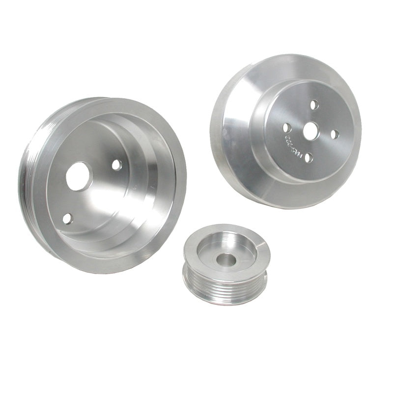 BBK 88-95 GM Truck 4.3 5.0 5.7 Underdrive Pulley Kit - Lightweight CNC Billet Aluminum (3pc) 1603
