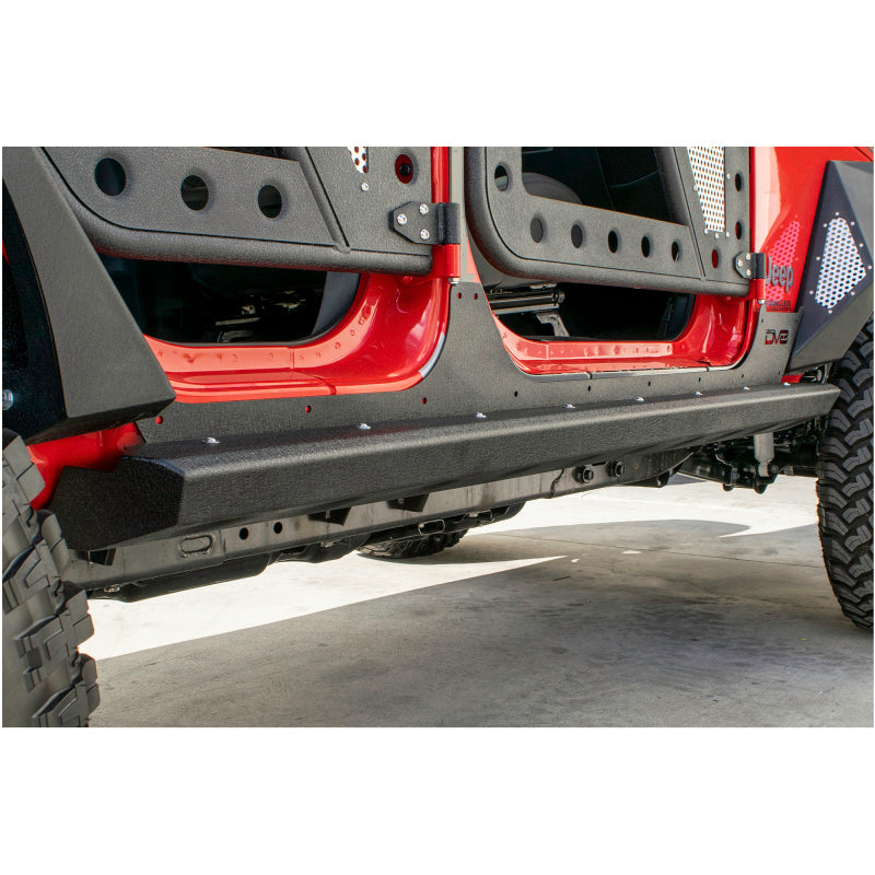 DV8 Offroad 2007-2018 Jeep Wrangler JK (4-door) Frame Mounted Sliders SRSOTB-13