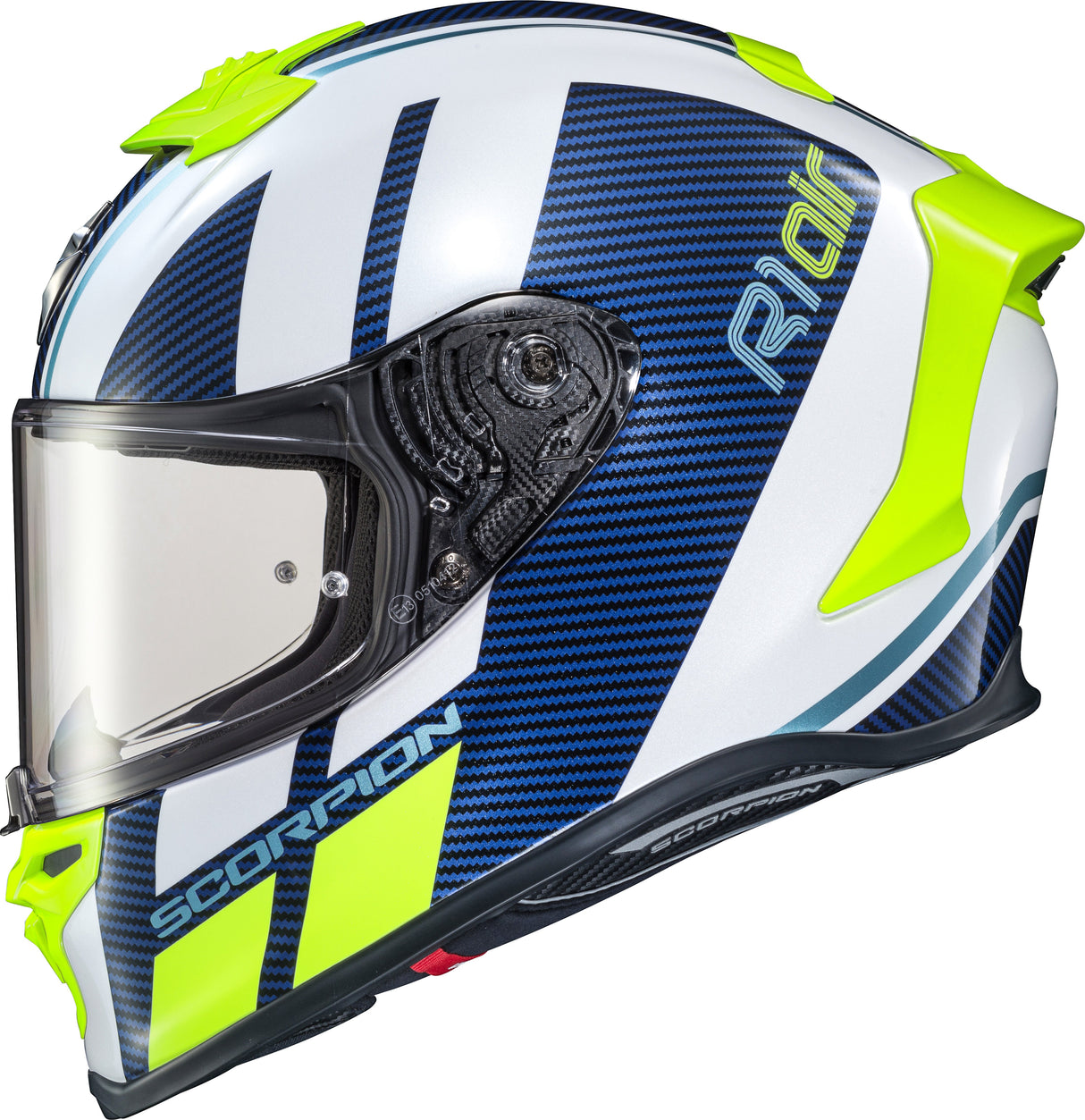 SCORPION EXO Exo-R1 Air Full Face Helmet Corpus White/Blue Lg R1-1015