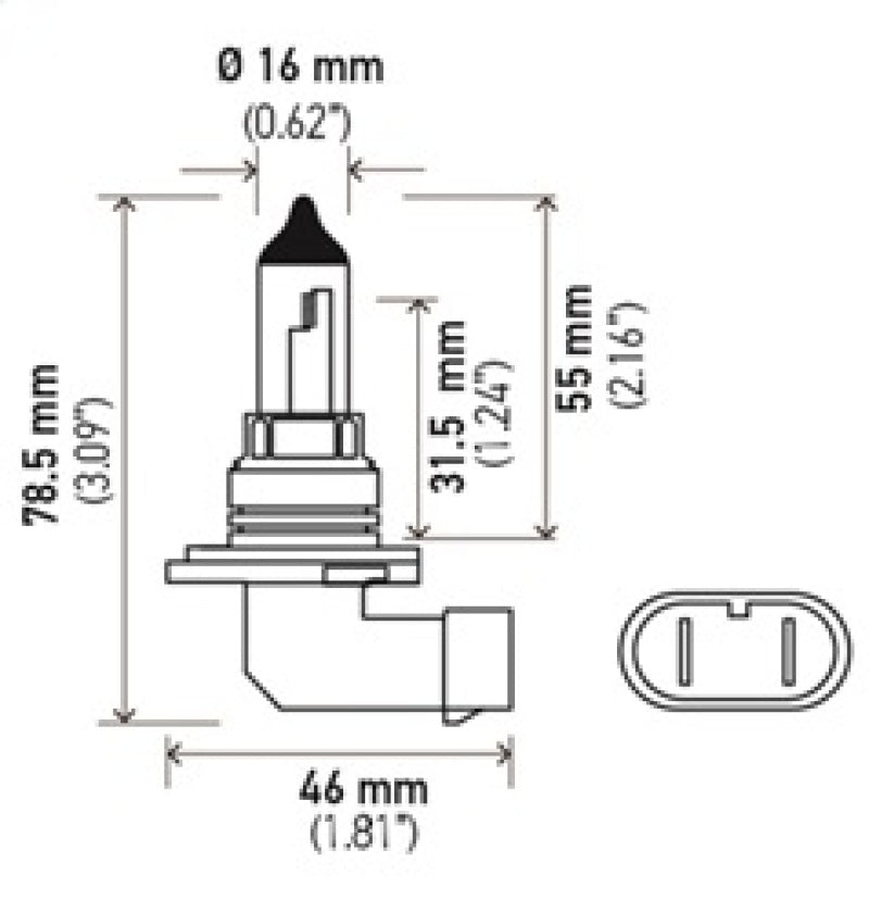 Hella 9006 12V 55W Halogen Bulb LA9006