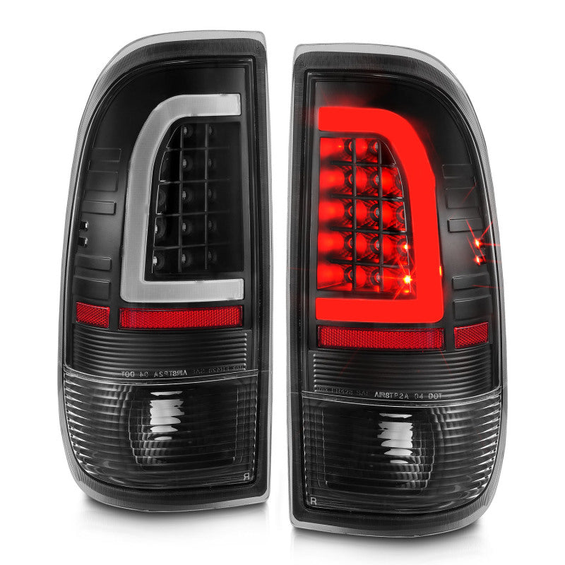 ANZO 1997-2003 Ford F-150 LED Tail Lights w/ Light Bar Black Housing Clear Lens 311377