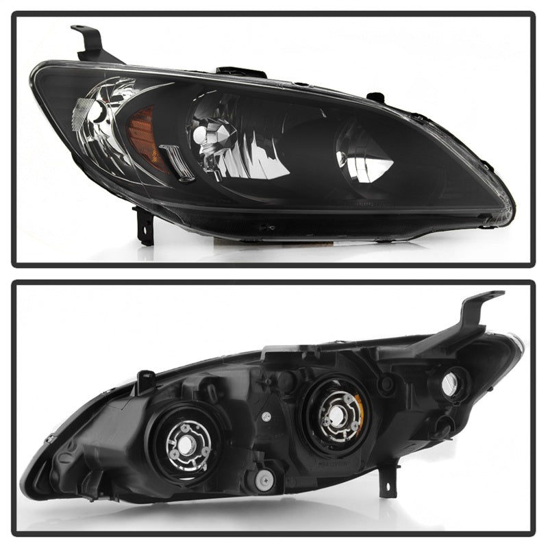 xTune 04-05 Honda Civic (Excl Hatchback/Si) OEM Style Headlights - Black (HD-JH-HC04-4D-AM-BK) 9042706