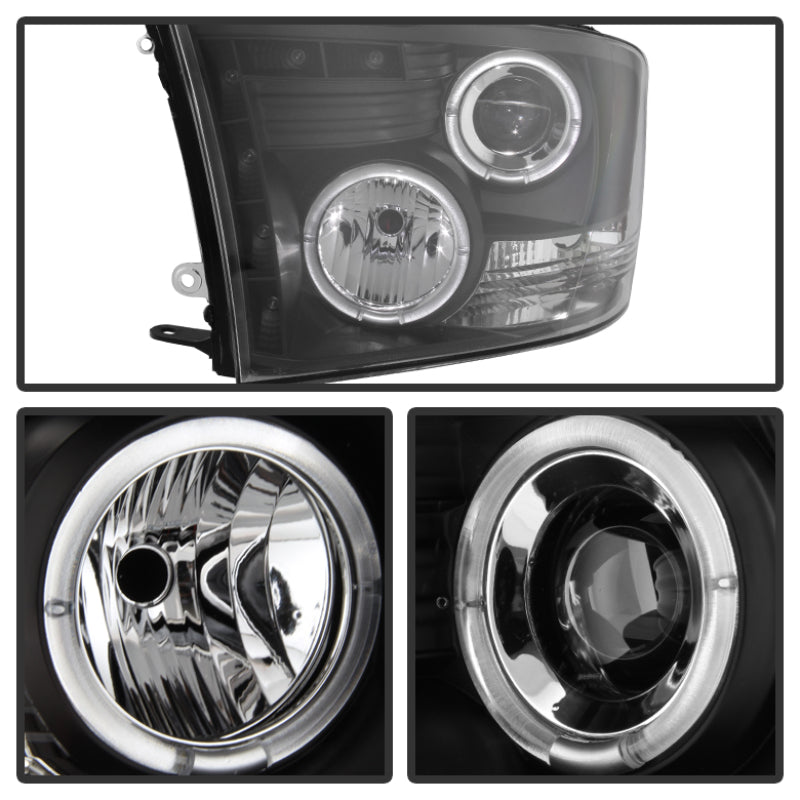 Spyder Dodge Ram 1500 09-14 10-14 Projector Headlights Halogen- LED Halo LED - Blk PRO-YD-DR09-HL-BK 5010032