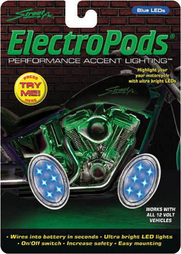 STREETFX Oval Light Kit Chrome W/Blue L Ed 1041902