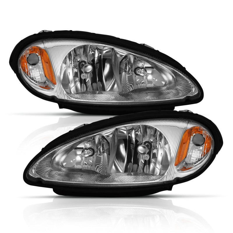 ANZO 2001-2005 Chrysler Pt Cruiser Crystal Headlight Chrome Amber (OE) 111472