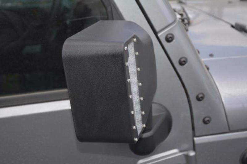 DV8 Offroad 07-18 Jeep Wrangler JK LED Mirror Housing w/ Turn Signal Option BCME27W3W