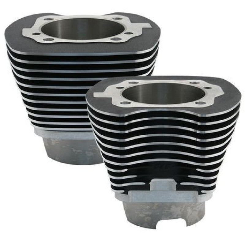 S&S Cycle 2007+ BT 4-1/8in Bore 5.004in Cylinder Set - Wrinkle Black 910-0401