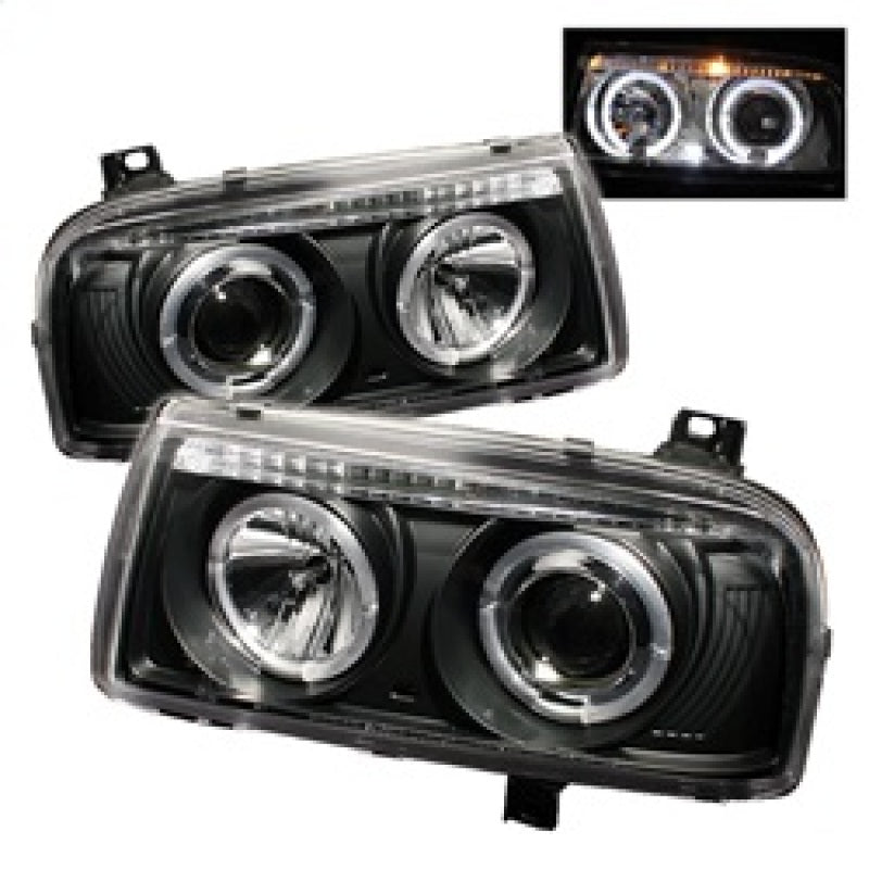 Spyder Volkswagen Jetta III 93-98 Projector Headlights LED Halo Blk High H1 Low H1 PRO-YD-VJ93-HL-BK 5012197