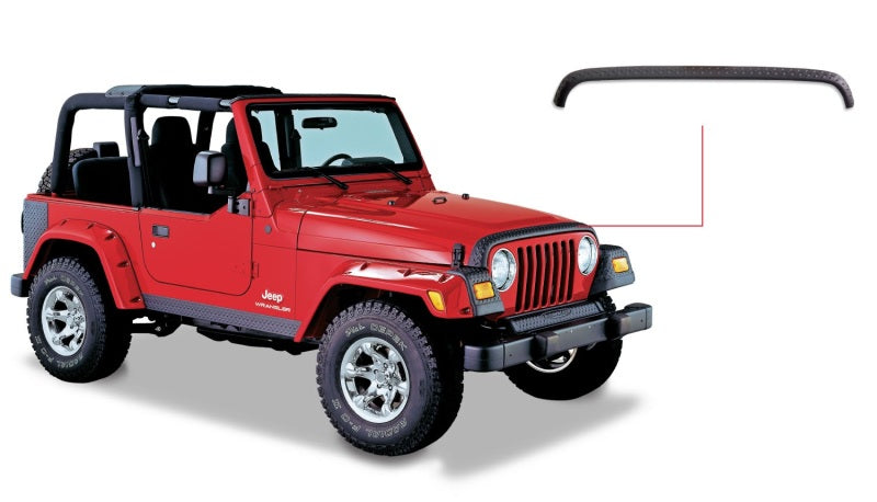 Bushwacker 18-19 Jeep Wrangler Rubicon/Sport//Unlimited/Sport S Hood Stone Guard- Black 14093