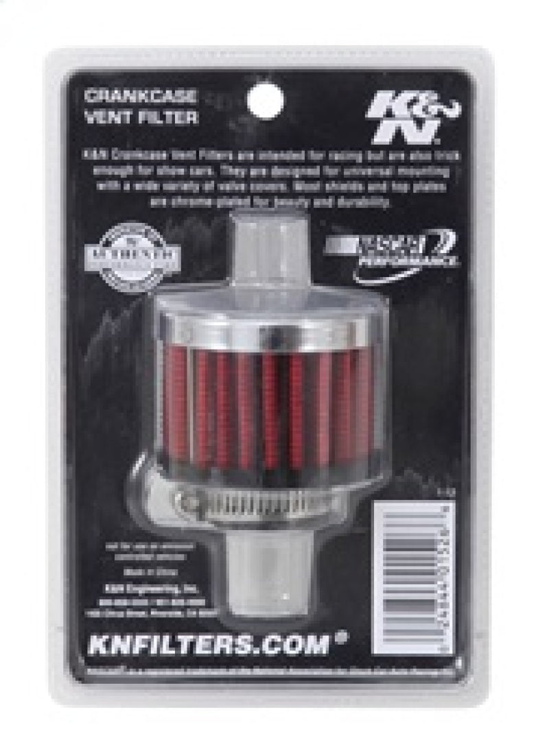 K&N 3/4 inch ID 2 inch OD 1.5 inch H Clamp On Crankcase Vent Filter 62-1360