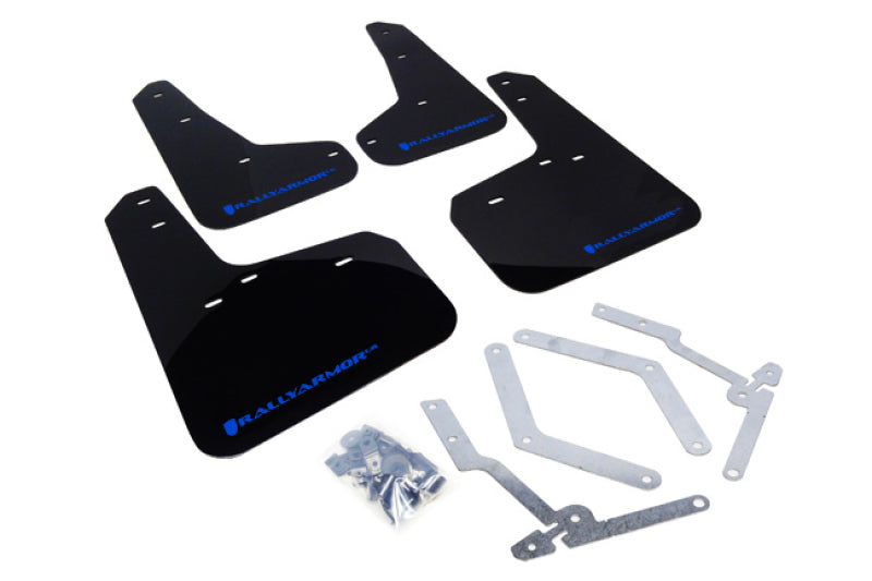 Rally Armor 13+ Ford Focus ST Black Mud Flap w/ Blue Logo MF27-UR-BLK/BL