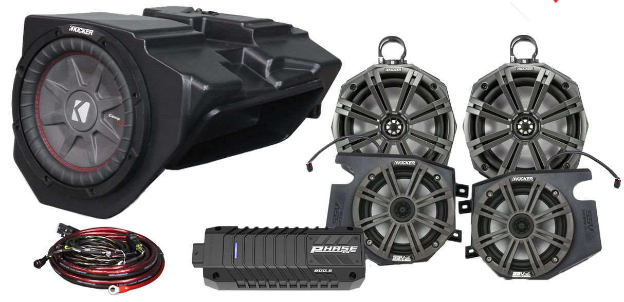 SSV WORKS 5 Speaker Plug And Play Kit W/ 8" Cage Pods Kicker Ride Co 220-RZ34-Q5XKRC