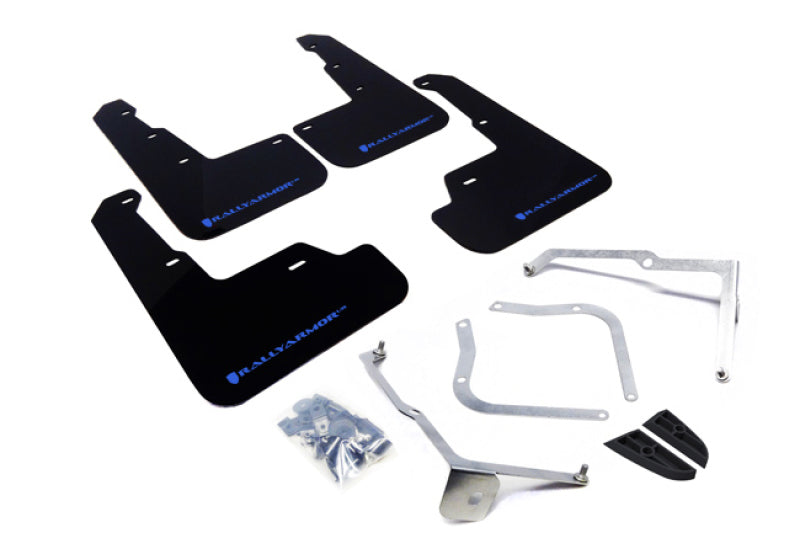 Rally Armor 15-21 Subaru WRX/STI (Sedan ONLY) Black UR Mud Flap w/ Blue Logo MF32-UR-BLK/BL