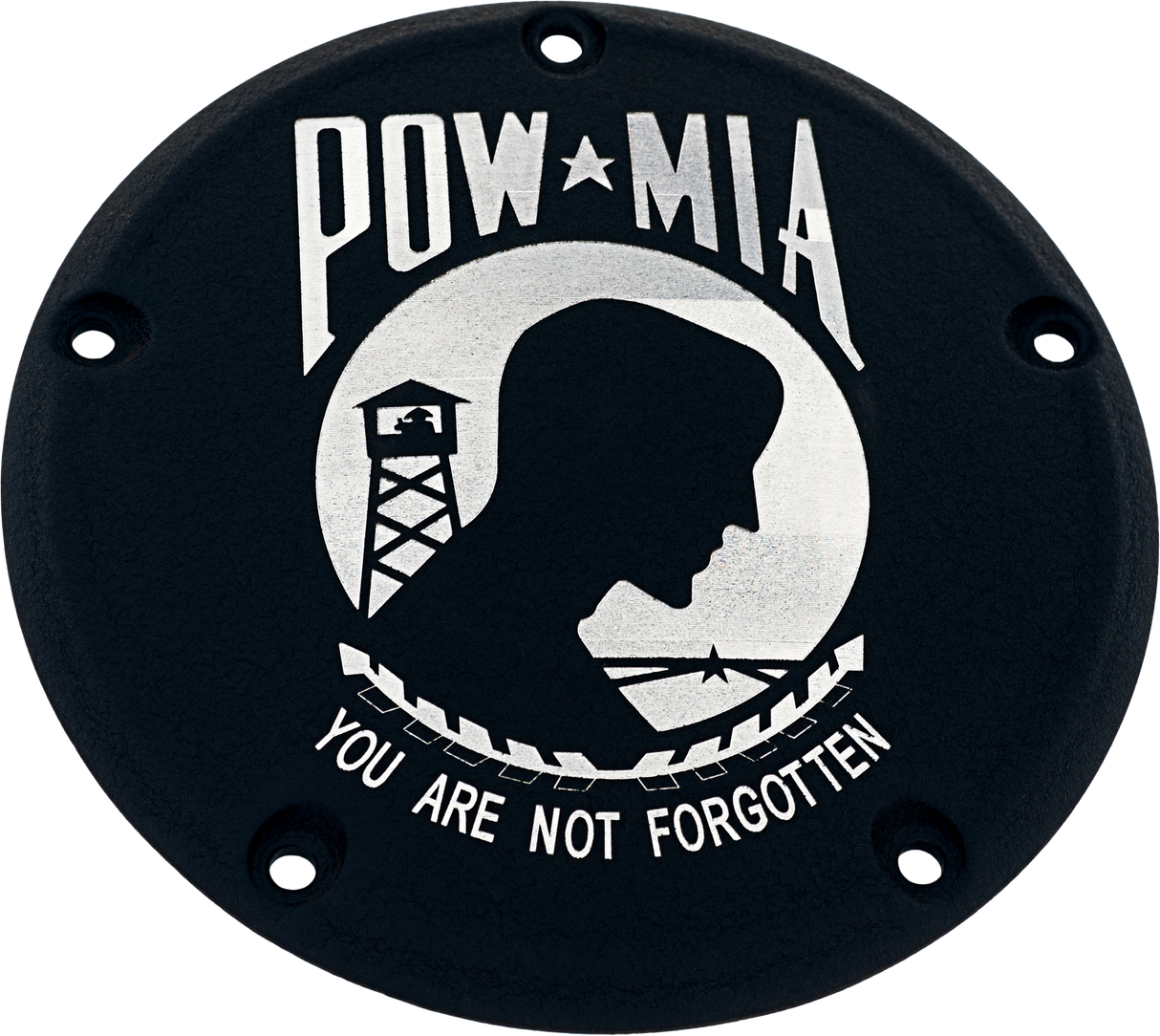 CUSTOM ENGRAVING 7 Tc Derby Cover Pow-Mia Black POW02-12BG