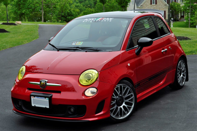 Rally Armor 12+ Fiat 500 (Pop/Sport/Lounge/Abarth) Red Mud Flap w/ White Logo MF25-UR-RD/WH