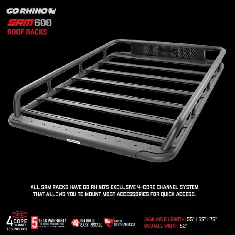 Go Rhino Universal 65in SRM 600 Basket Style Rack - Textured black 5936065T