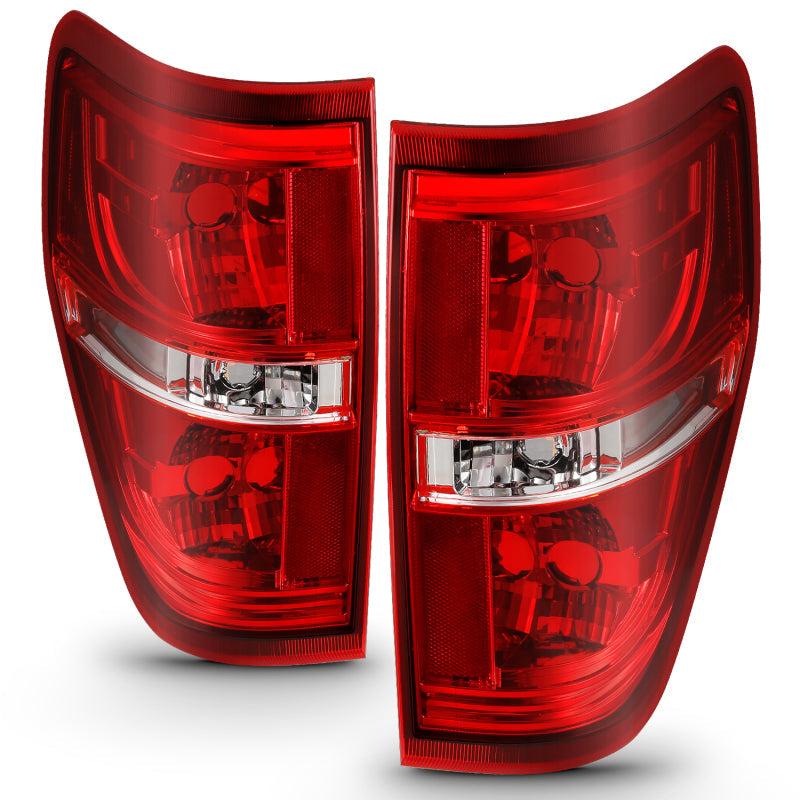 ANZO 2009-2014 Ford F-150 Euro Taillight Red/Clear (W/O Bulb) 311299