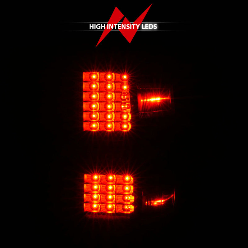 ANZO 15-19 Chevy Silverado 2500HD/3500HD (Factory Halogen Only) LED Tail Lights Black w/Clear Lens 311423