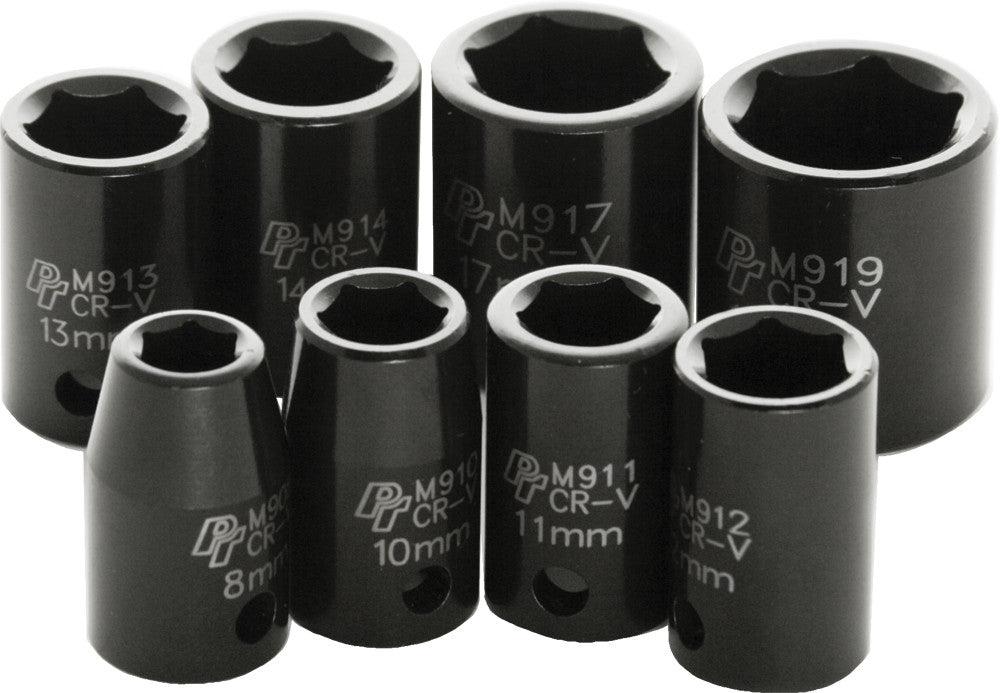 PERFORMANCE TOOL8 Pc 3/8" Met Imp Skt Set ShallowM589DB