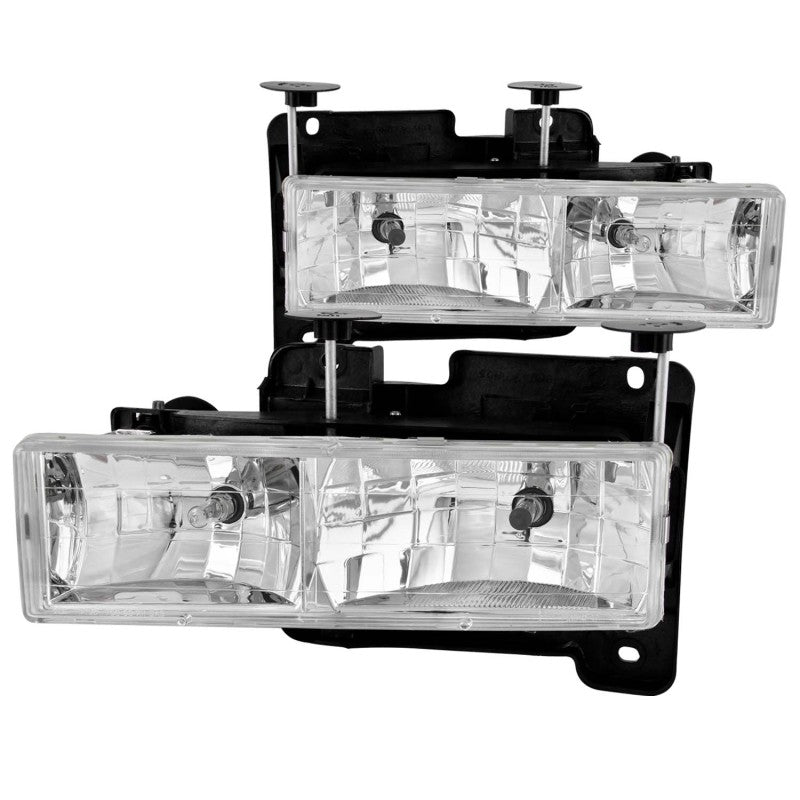 ANZO 1988-1998 Chevrolet C1500 Crystal Headlights Chrome 111004