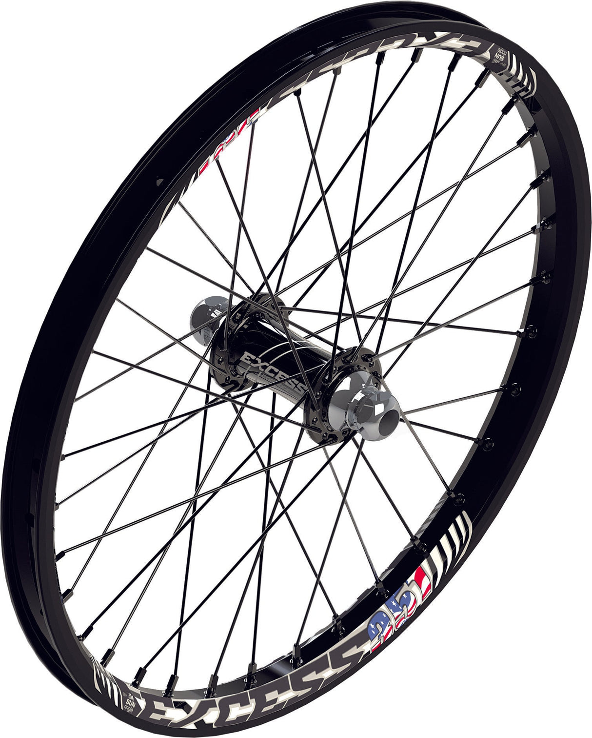 EXCESS 20mm Front Wheel Black 24x1.75" EXWH4175FBKBK-20