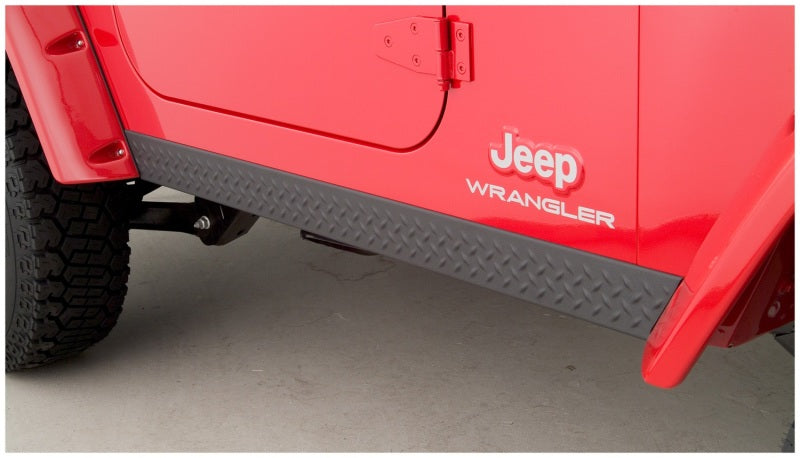 Bushwacker 97-06 Jeep Wrangler Trail Armor Side Rocker Panels - Black 14002