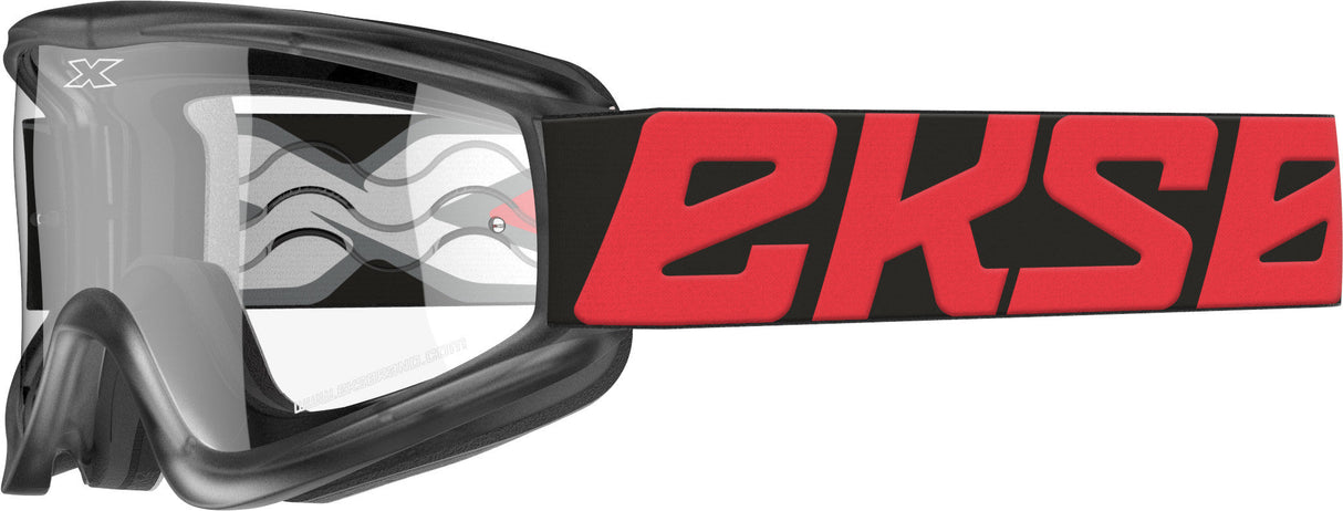 EKS BRAND Flat-Out Goggle Red/Black W/Clear Lens 067-60420