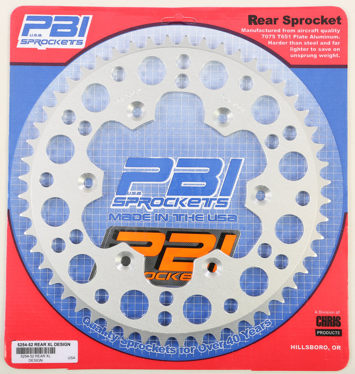 PBIRear Sprocket Aluminum 52t-520 Hus/Husq/Ktm5254-52-3