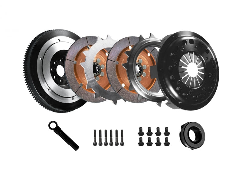 DKM Clutch BMW E34/E36/E39/E46/Z3 (6 Cyl) Ceramic Twin Disc MR Clutch w/Flywheel (650 ft/lbs Torque) MR-006-005