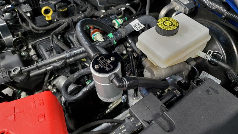 J&L 2021.5-2022 Ford Bronco 2.3L EcoBoost Oil Separator 3.0 Passenger Side - Clear Anodized 3075P-C