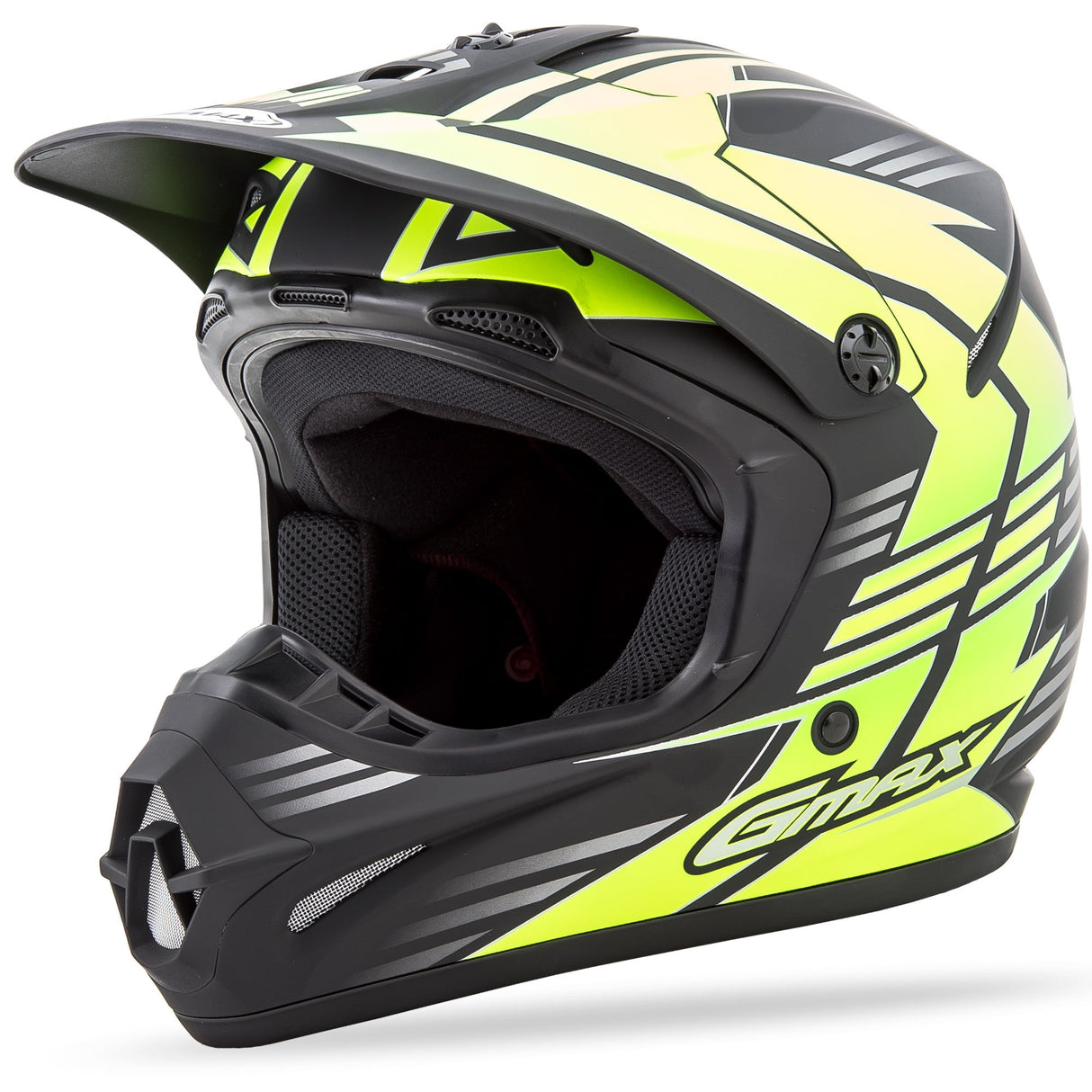GMAX Gm-46.2x Race Helmet Matte Black/Hi-Vis Green 3x G3466679 TC-23F