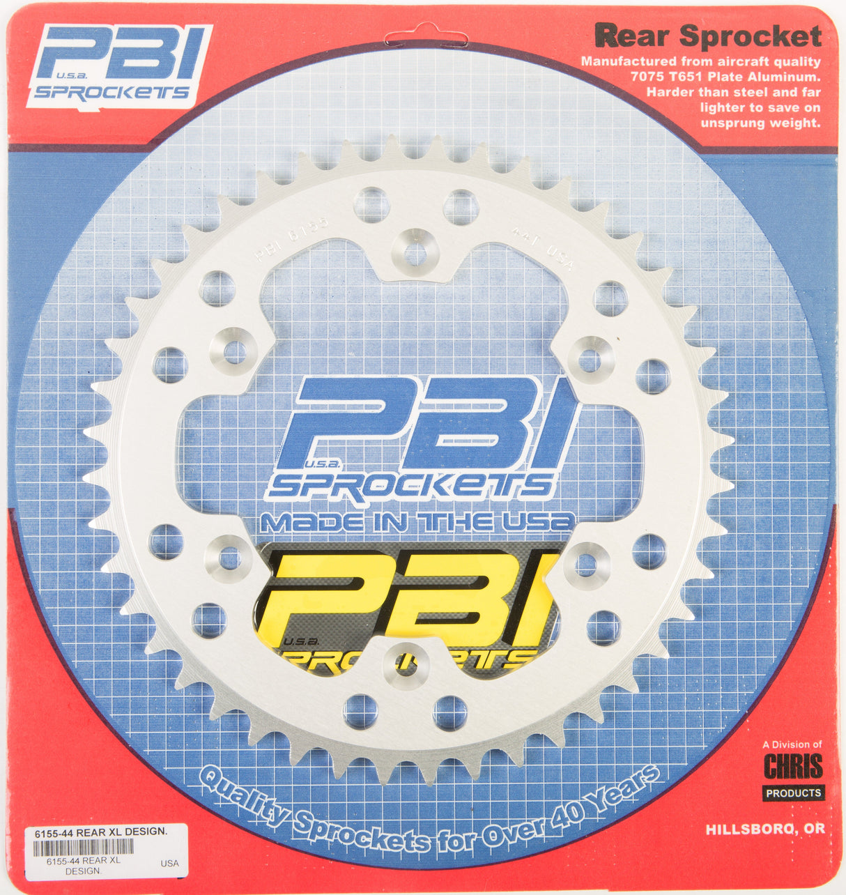 PBIRear Sprocket Aluminum 44t-520 Kaw/Suz6155-44-3