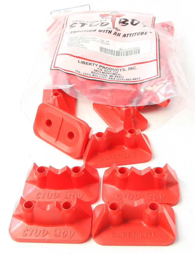 STUD BOY Super-Lite Pro Series Double Backers .75" 24/Pk Red 2522-P1-RED