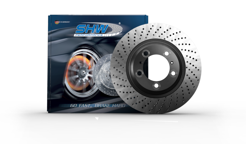 SHW 95-98 Porsche 911 Carrera w/o Turbo Look Right Front Cross-Drilled MB Brake Rotor (99335104401) PFR39934