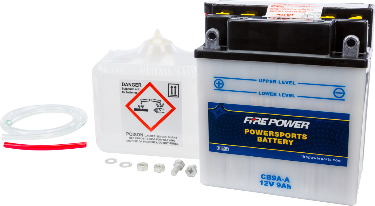 FIRE POWER Battery W/Acid Cb9a-A 12v Heavy Duty CB9A-A