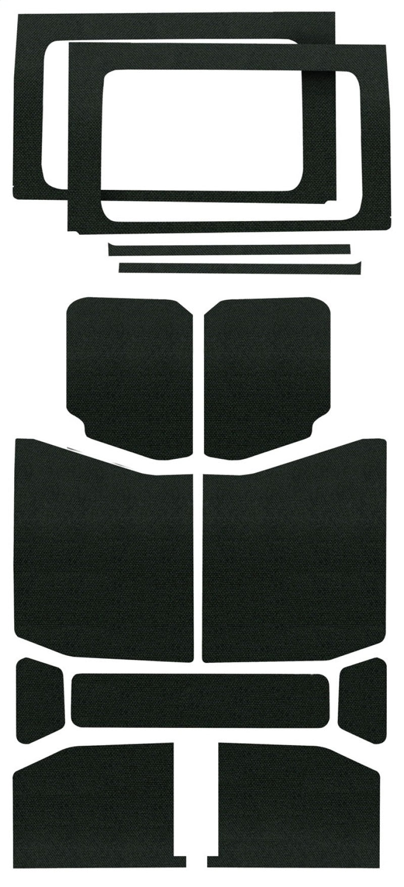DEI 18-23 Jeep Wrangler JL 4-Door Boom Mat Complete Headliner Kit - 13 Piece - Black 50178