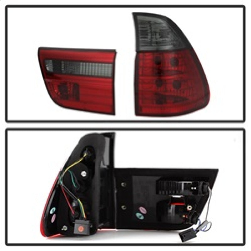 Spyder BMW E53 X5 00-06 4PCS Euro Style Tail Lights- Red Smoke ALT-YD-BE5300-RS 5000842
