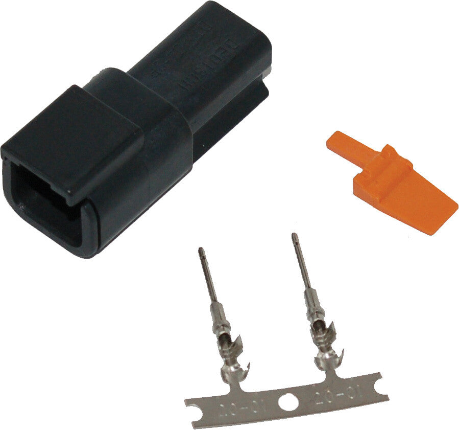 NAMZ CUSTOM CYCLEDeutsch Dtm 2-Pin Blk Receptcl W/2 Stmpd Trmnls Hd 74102-98bkMDR-2B