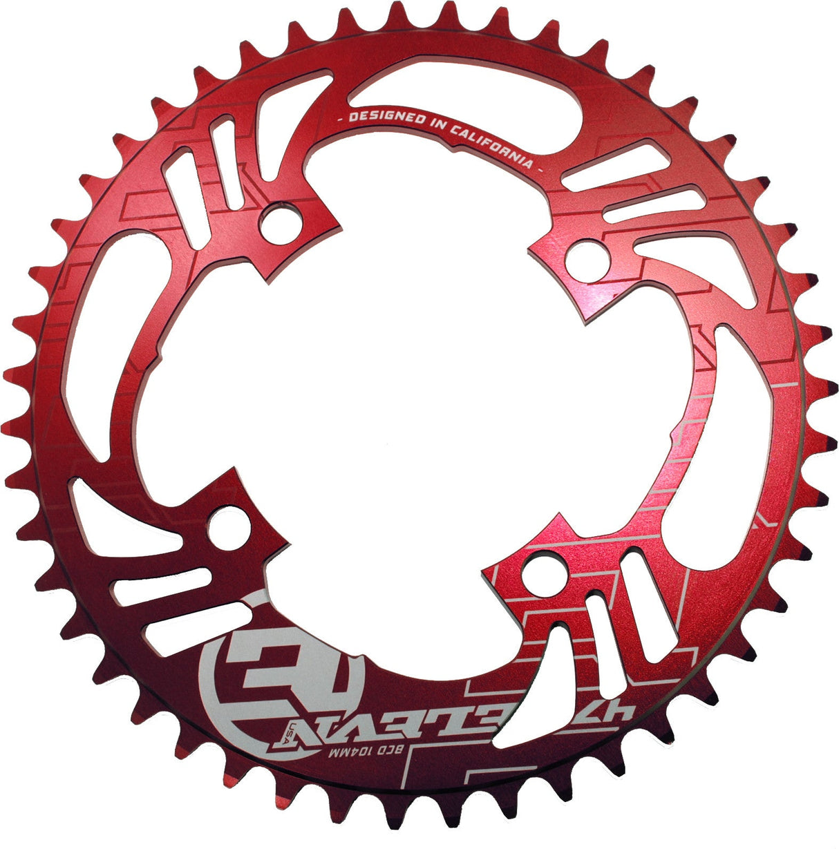 ELEVN 4-Bolt Flow Chainring Red 46t ELCRF446RDRD