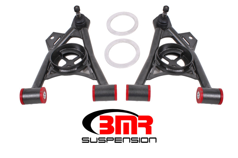 BMR 94-04 Mustang Lower Non-Adj. A-Arms (Poly) w/ Tall Ball Joint / Spring Pocket - Black Hammertone AA043H