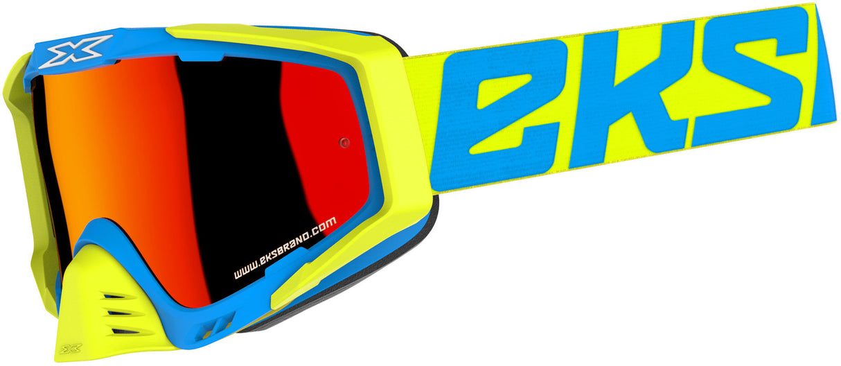 EKS BRAND Outrigger Goggle Flo Yellow/Cyan W/Red Mirror 067-50160