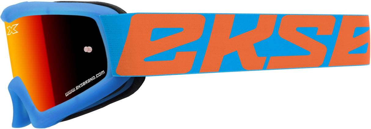 EKS BRAND X-Grom Youth Goggle Cyan Blue/ Flo Orange W/Red Mirror 067-30210