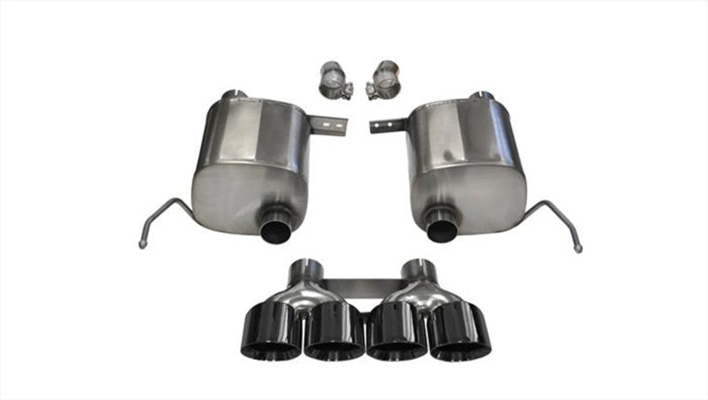 Corsa 2014 Corvette C7 Coupe 6.2L V8 AT/MT 2.75in Valve-Back Dual Rear Exit Black Sport Exhaust 14764BLK