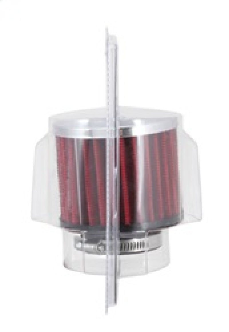 K&N 1.5in Flange ID x 3in OD x 2.5in H Chrome Finish Rubber Base Crankcase Vent Filter 62-1460