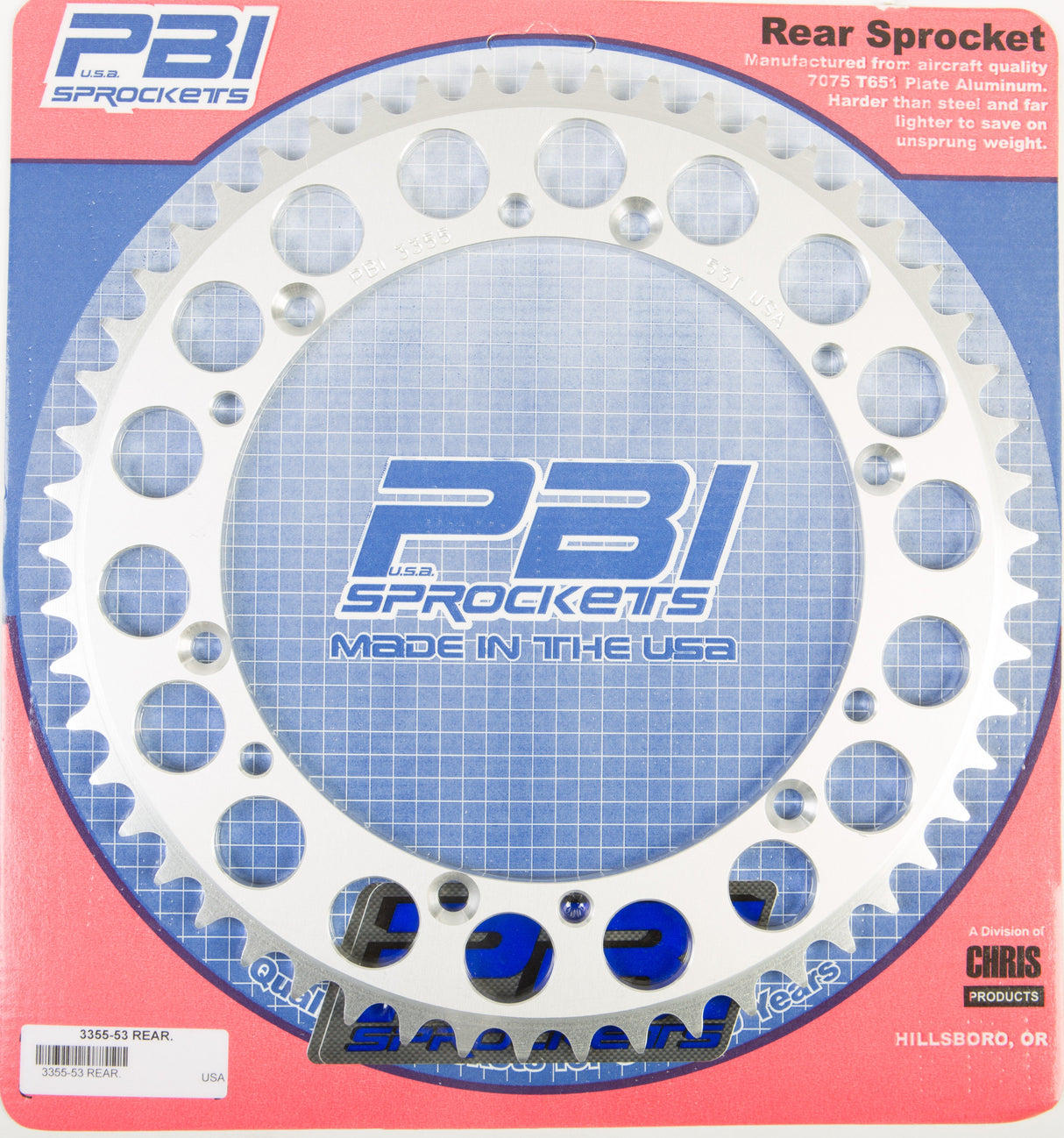 PBIRear Sprocket Aluminum 53t-520 Husq3355-53-3