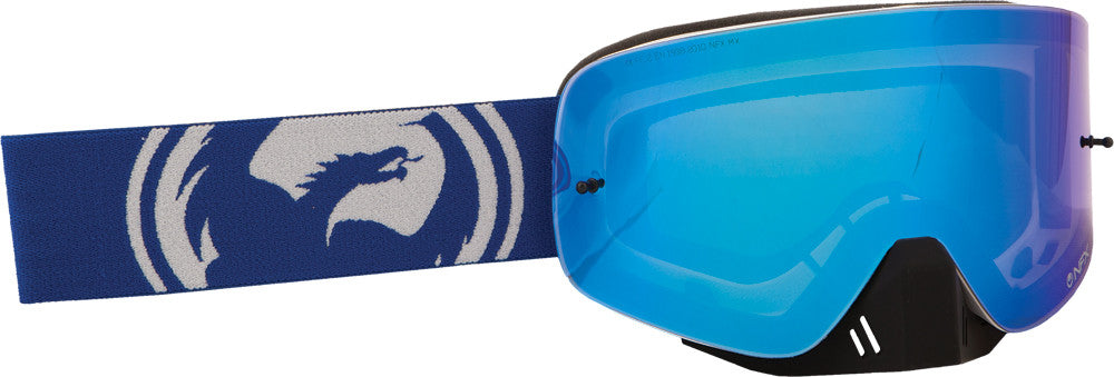 DRAGON Nfx Goggle Blue White Split W/Blue Steel Lens 722-1512