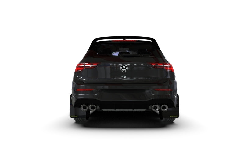 Rally Armor MK8 Volkswagen Golf GTI/R UR Black Mud Flap w/ White Logo MF80-UR-BLK/WH