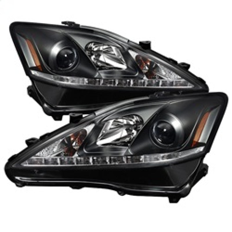 Spyder Lexus IS 250/350 2006-2010 Projector Headlights DRL Black PRO-YD-LIS06-DRL-BK 5080059