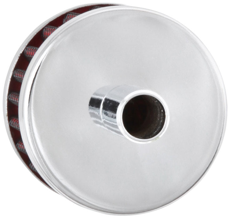 K&N Steel Base Chrome Top Crankcase Vent Filter 1/2in. Vent / 2in. OD / 1-1/2in. Height 62-1015