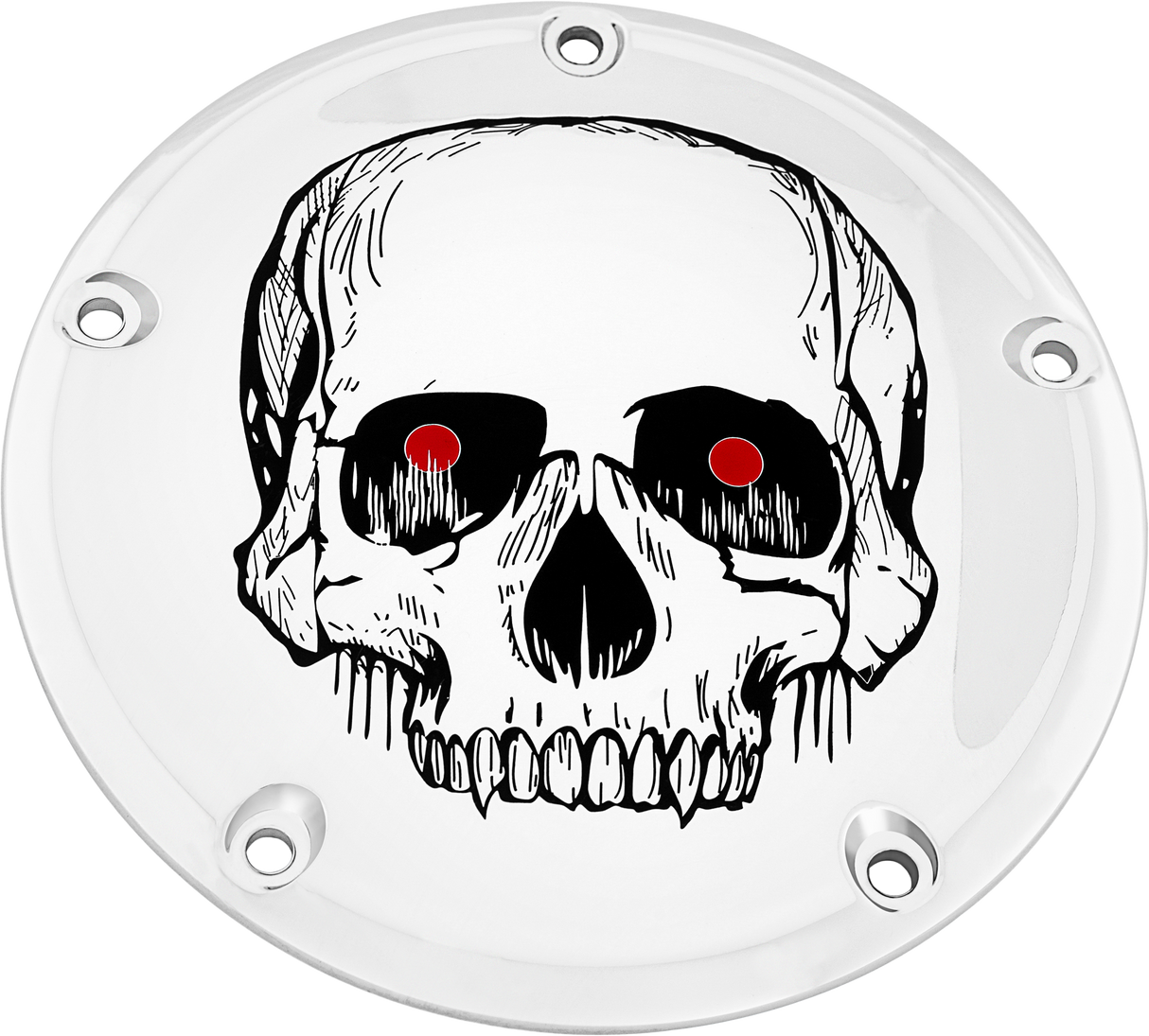 CUSTOM ENGRAVING 6 M8 Softail Derby Cover Skull Chrome SKUL33-67